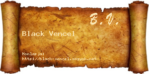 Black Vencel névjegykártya